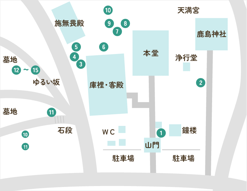 境内の文学碑の地図